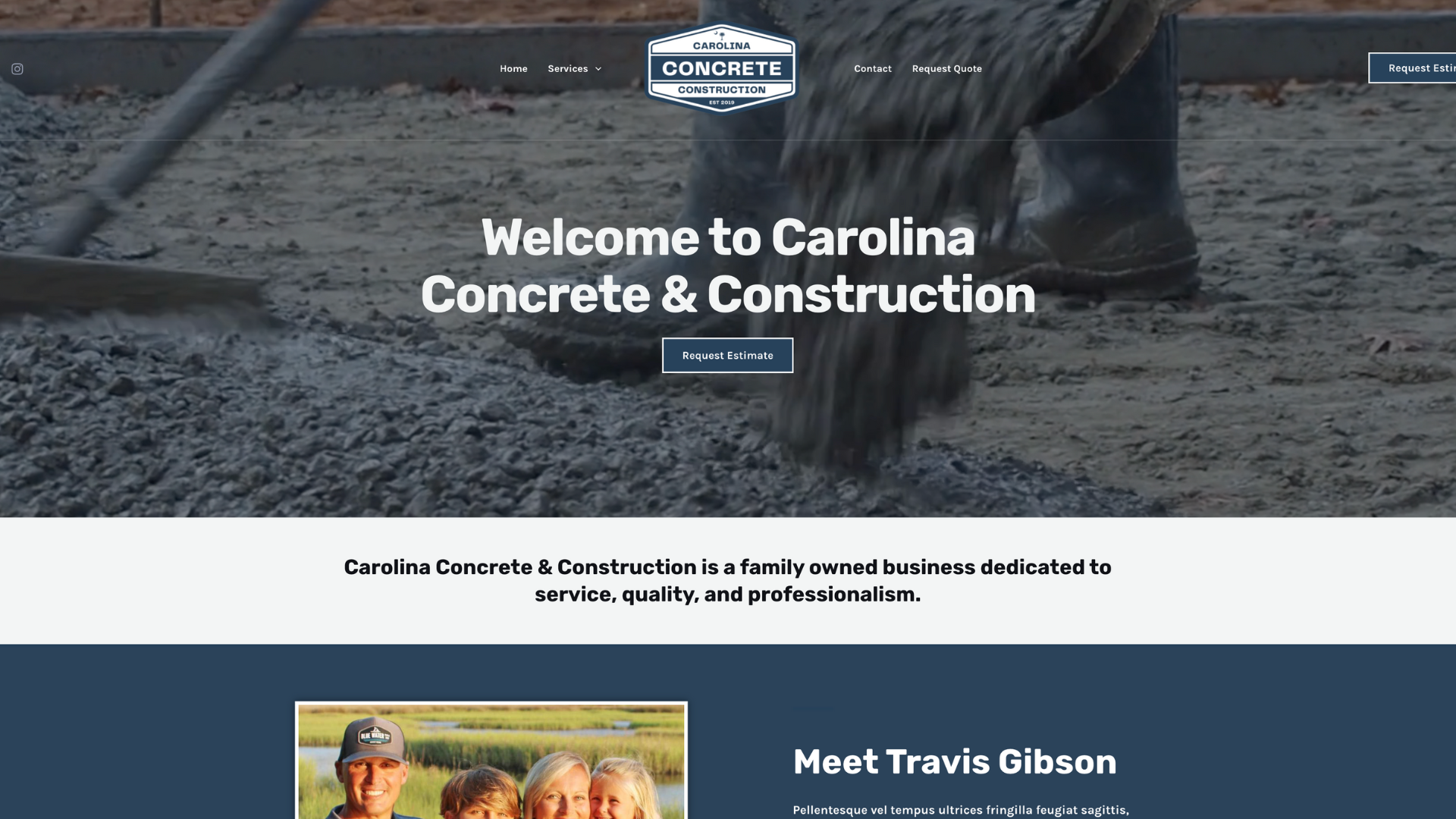 Carolina Concrete website by Holy Webs