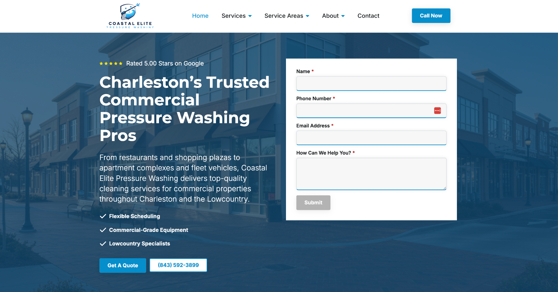 Coastal Elite Pressure Washing website by Holy Webs