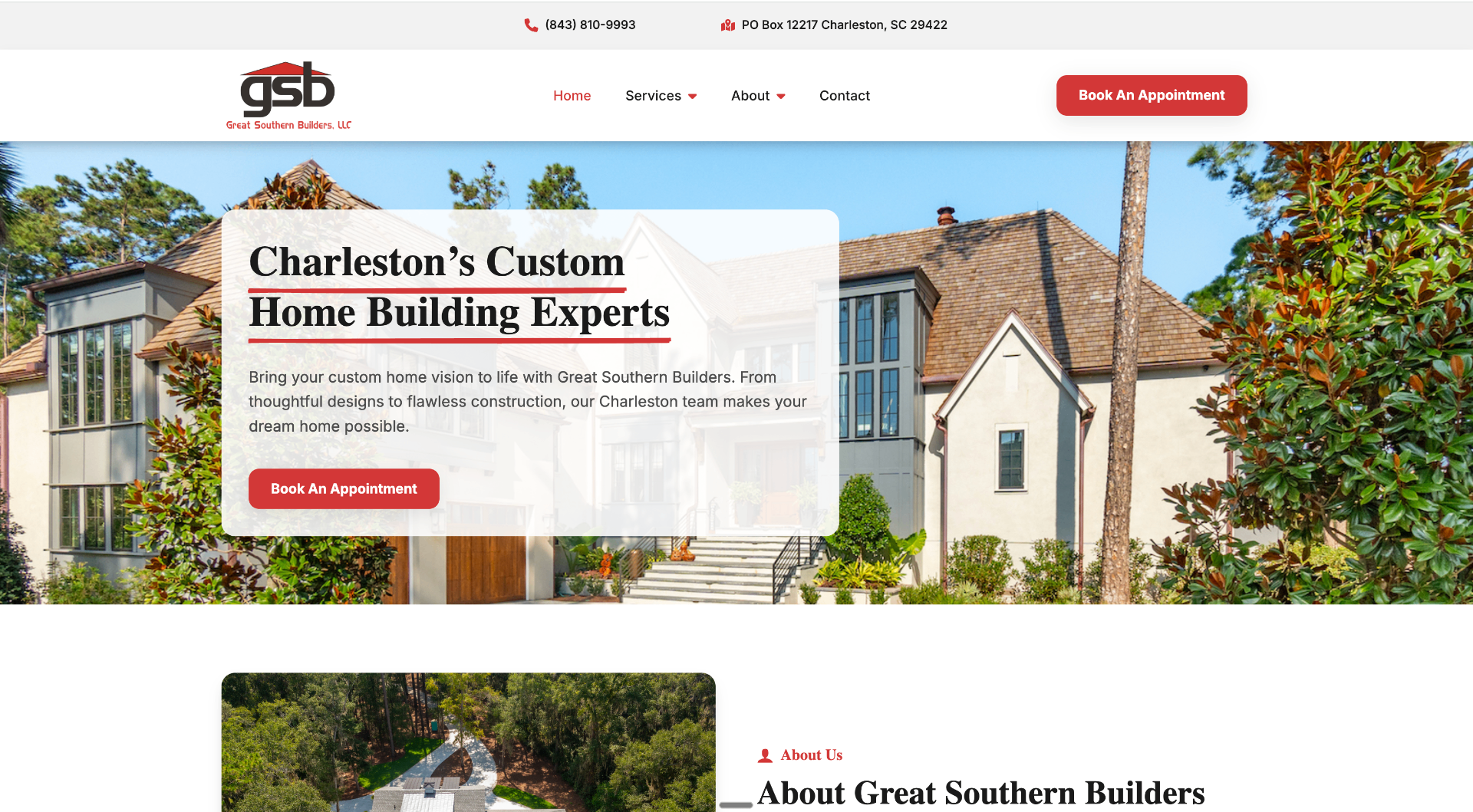 Great Southern Builders website by Holy Webs