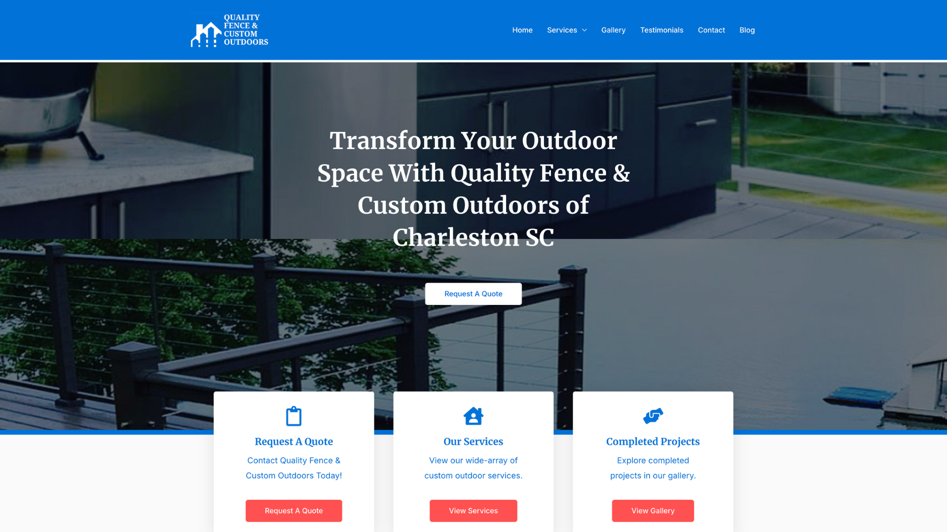 Quality Fence & Custom Outdoors website by Holy Webs