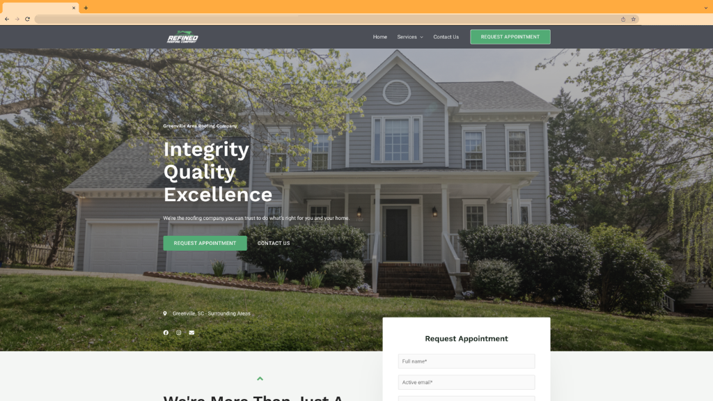 Refined Roofing Co. website by Holy Webs