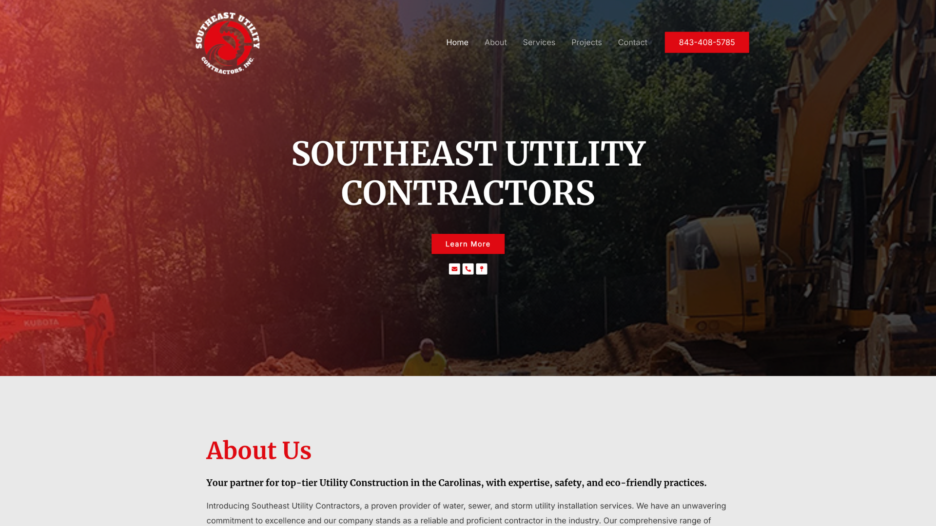 Southeast Utility Contractors website by Holy Webs