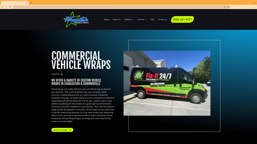 Wrapstar Vehicle Wraps website by Holy Webs